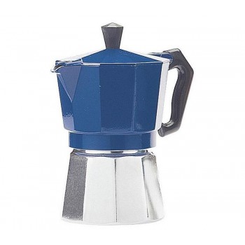 Гейзерная кофеварка на 6 чашек, синяя, алюминий, Buon Caffe