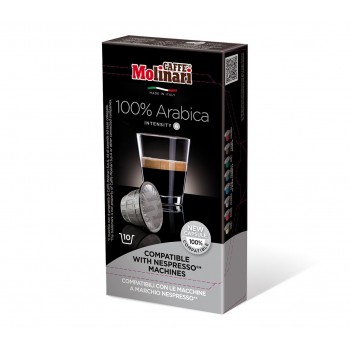 Кофе в капсулах для кофемашин Nespresso 100% Arabica, 10 шт. по 5 г, Molinari