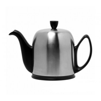 Чайник заварочный с ситечком на 6 чашек, 900 мл, черный, нерж.сталь/фарфор, серия SALAM, Guy Degrenne