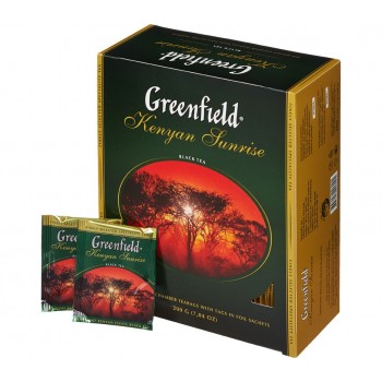 Чай черный Kenyan Sunrise, 100 пакетиков, Greenfield
