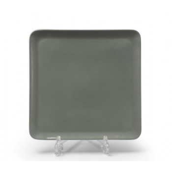 Тарелка квадратная 25 см, серая, фарфор, коллекция Yaka gris, La Maree
