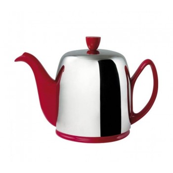 Чайник заварочный с ситечком на 6 чашек, 900 мл, красный, нерж.сталь/фарфор, серия SALAM, Guy Degrenne