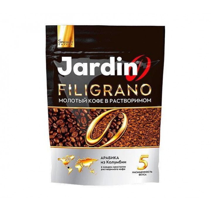 Кофе молотый в растворимом Filigrano, пакет 75 г, Jardin