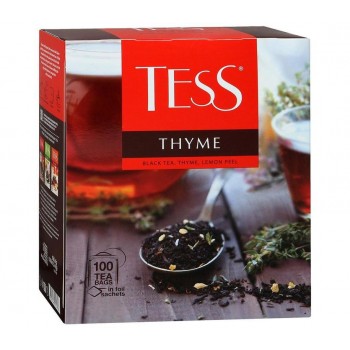 Чай черный Thyme с чабрецом и цедрой лимона, 100 пакетиков, Tess