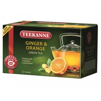 Чай зеленый Ginger & Orange с имбирем и апельсином, 20 пакетиков * 1.5 г, TEEKANNE