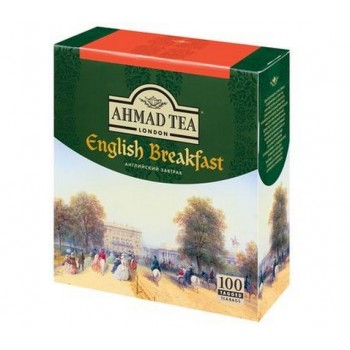 Чай черный Английский завтрак, 100 пакетиков c ярлычками х 2 г, AHMAD TEA