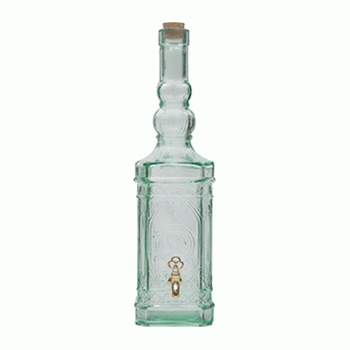 Лимонадник (диспенсер для напитков) с краном и пробкой «Бутылка», 3.4 л, h47 см, прозрачный, стекло, San Miguel