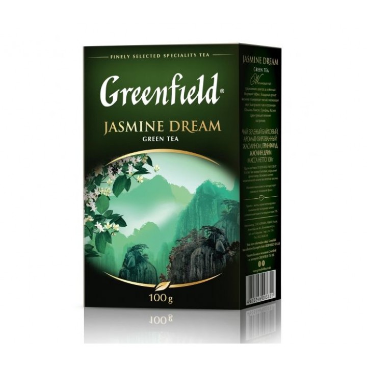 Чай зеленый ароматизированный листовой Jasmine Dream, 100 г, Greenfield
