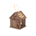 Деревянная коробочка - домик, подвеска на ёлку + баночка мёда-суфле, 30г, Peroni Honey
