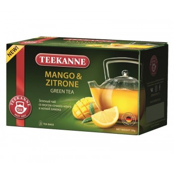 Чай зеленый Mango-Zitrone, 20 пакетиков * 1.5 г, TEEKANNE