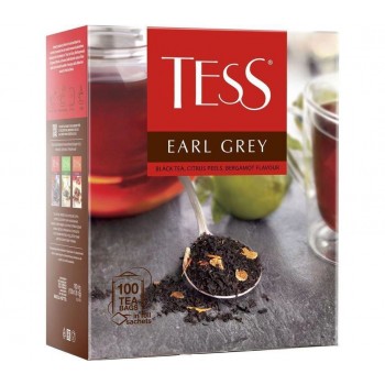 Чай черный Earl Grey с цедрой лайма и ароматом бергамота, 100 пакетиков, Tess