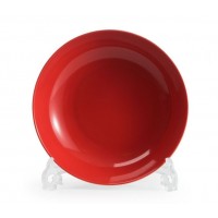 Тарелка глубокая 23 см, красная, фарфор, коллекция Putoisage rouge, La Maree