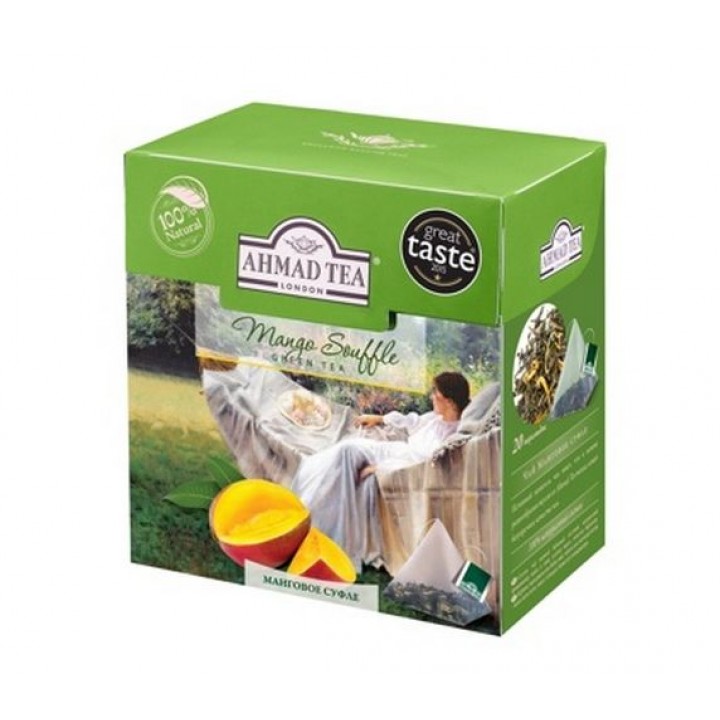 Зеленый чай с манго и личи Манговое суфле, 20 пирамидок х 1,8 г, AHMAD TEA