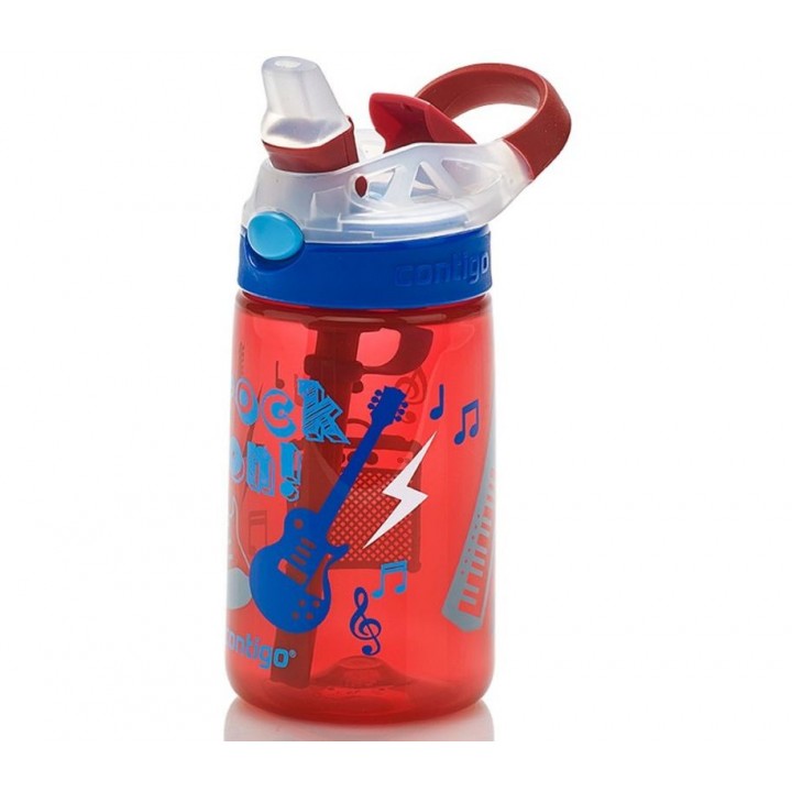 Детская бутылочка для воды Gizmo Flip, 420 мл, красная, пластик, Contigo