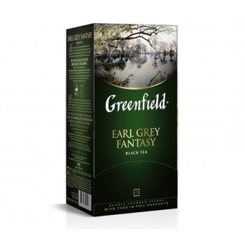 Чай черный Earl Grey Fantasy с бергамотом, 25 пакетиков, Greenfield