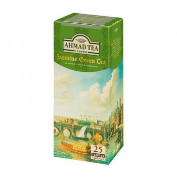 Зеленый чай с жасмином, 25 пакетиков с ярлычками х 2 г, AHMAD TEA