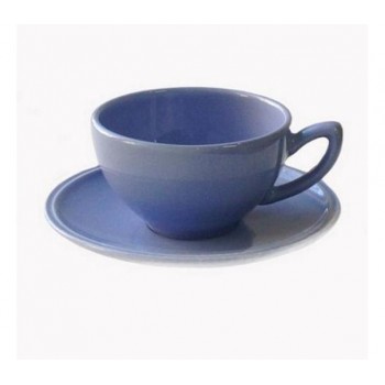 Чашка с блюдцем для чая, 200 мл, голубая, фарфор, серия SALAM, Guy Degrenne