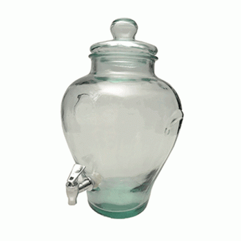 Лимонадник с краном (диспенсер для напитков), 11.5 л, h45 см, прозрачный, стекло, San Miguel