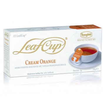 Чай травяной со вкусом ванили и апельсина Leaf cup Крим Оранж, 15 шт. х 2,4 г, Ronnefeldt
