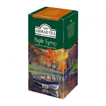 Чай зеленый Кленовый Сироп, 25 пакетиков с ярлычками в конвертах из фольги х 1.8 г, AHMAD TEA