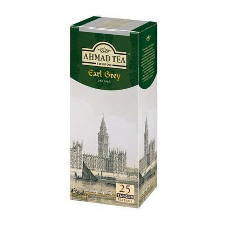 Чай черный с бергамотом Эрл Грей, 25 пакетиков с ярлычками в конвертах из фольги х 2 г, AHMAD TEA