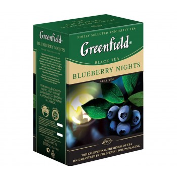 Чай черный листовой Blueberry Nights, 100 г, Greenfield