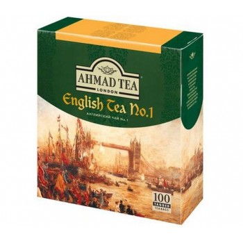 Чай черный с легким ароматом бергамота Английский чай No.1, 100 пакетиков c ярлычками х 2 г, AHMAD TEA