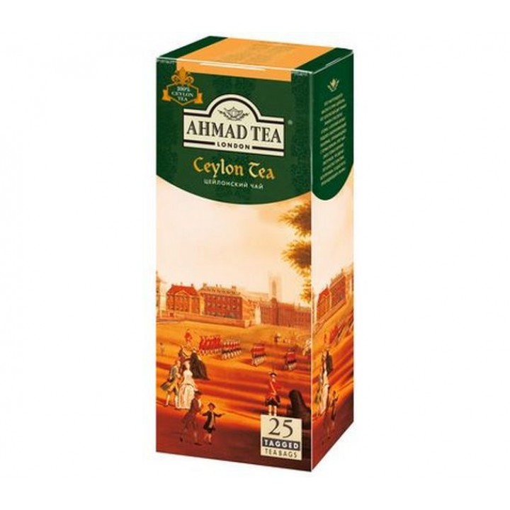 Чай черный Цейлонский, 25 пакетиков с ярлычками х 2 г, AHMAD TEA