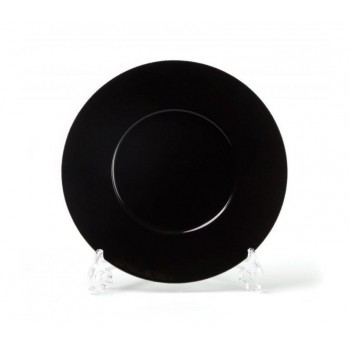 Тарелка 27 см, черная, фарфор, коллекция Putoisage noir, La Maree