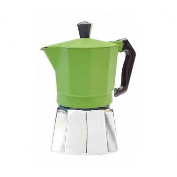 Гейзерная кофеварка на 9 чашек, зеленая, алюминий, Buon Caffe