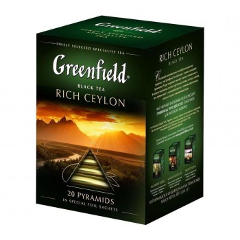Чай черный Rich Ceylon, 20 пирамидок, Greenfield
