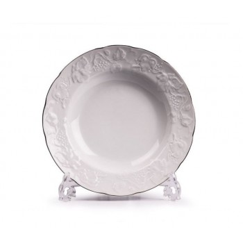 Глубокая тарелка Filet Platine, 22 см, фарфор, коллекция Vendange, La Maree
