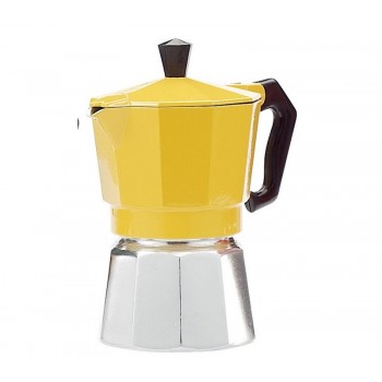 Гейзерная кофеварка на 9 чашек, желтая, алюминий, Buon Caffe