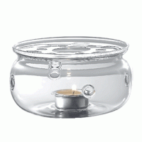 Комплект для подогрева чайника, D13.8 см, H7.7 см, прозрачный, стекло/сталь, Trendglas