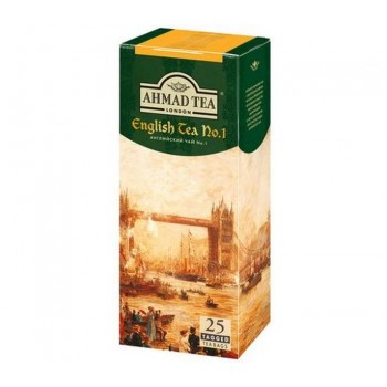 Чай черный с легким ароматом бергамота Английский чай No.1, 25 пакетиков с ярлычками х 2 г, AHMAD TEA