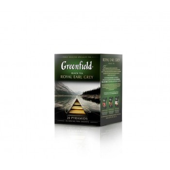 Чай черный Royal Earl Grey с бергамотом, 20 пирамидок, Greenfield