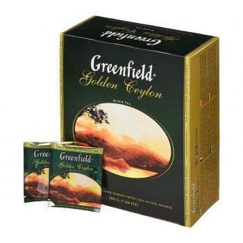Чай черный Golden Ceylon, 100 пакетиков, Greenfield