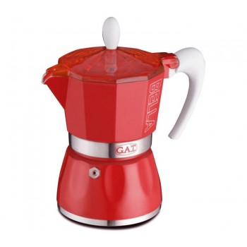 Кофеварка гейзерная BELLA, на 3 чашки, красная, алюминий, G.A.T.
