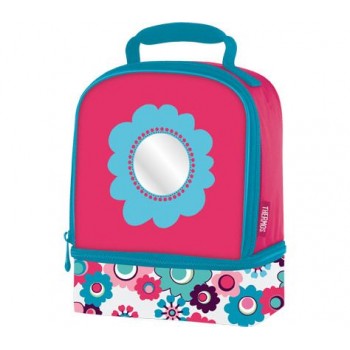 Детская сумочка-термос Floral Dual Lunch Kit Pink с зеркальцем, Thermos