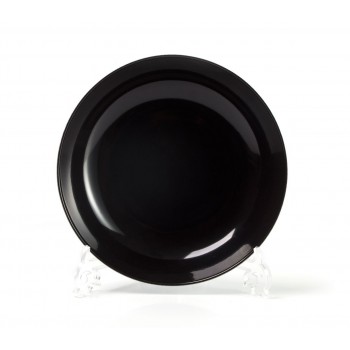 Тарелка глубокая 23 см, черная, фарфор, коллекция Putoisage noir, La Maree