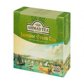 Чай зеленый с жасмином, 100 пакетиков c ярлычками х 2 г, AHMAD TEA