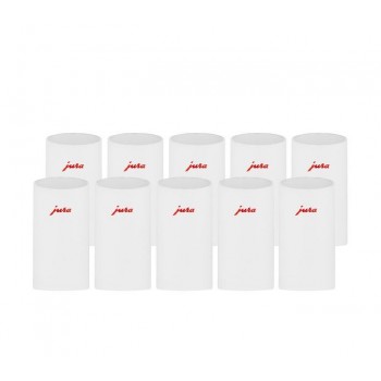 Набор стаканов для латте, 10 шт., белые, пластик, 65539, Jura