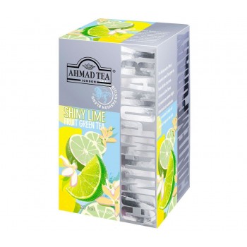 Чай зеленый Шайни Лайм с ароматом лимона и лайма, 20 фольгированных пакетиков х 1.8 г, AHMAD TEA