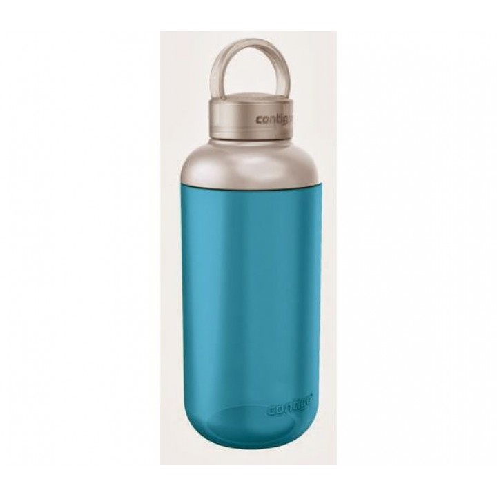Бутылка для воды Транквилл с горлышком для льда и ручкой, 590 мл, голубая, пластик, Contigo