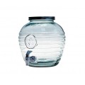 Лимонадник (диспенсер для напитков) с краном и крышкой, 8 л, h24 см, прозрачный, стекло, San Miguel