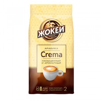Кофе молотый Crema, пакет 230 г, Жокей