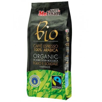 Кофе в зернах «BIO ORGANIC FAIRTRADE», 100% арабика, пакет 0.5 кг, Molinari