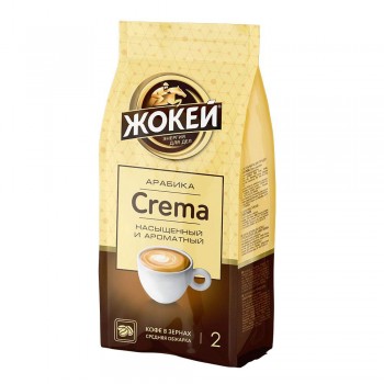 Кофе в зернах Crema, пакет 800 г, Жокей