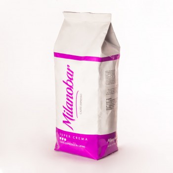 Кофе в зернах Super Crema, пакет 1 кг, Milanobar