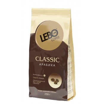Кофе в зернах Classic, пакет 250 г, Lebo